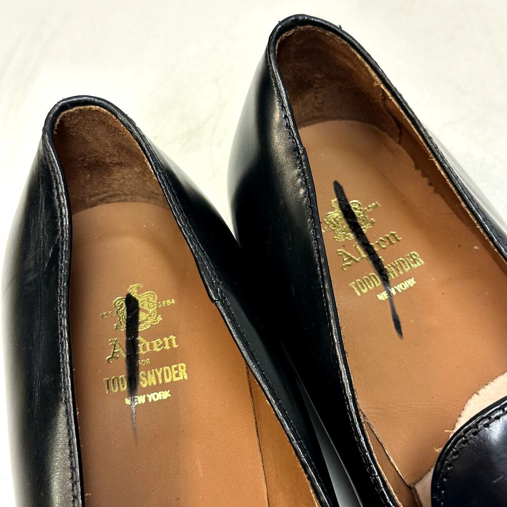 NWOT Todd Snyder X Alden Venetian Leather Loafer Black Calf Made in USA 13 D - Picture 6 of 7